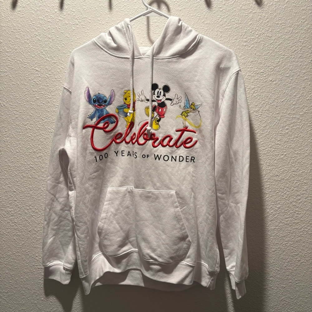 Disney celebrate 100 years of wonder hoodie with lots of Disney characters